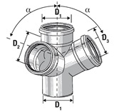 PP Двоен разклонител, ъглов  ф110/50/110-67°30 0