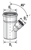 TRIPLUS Разклонител ф110/50-45° 0